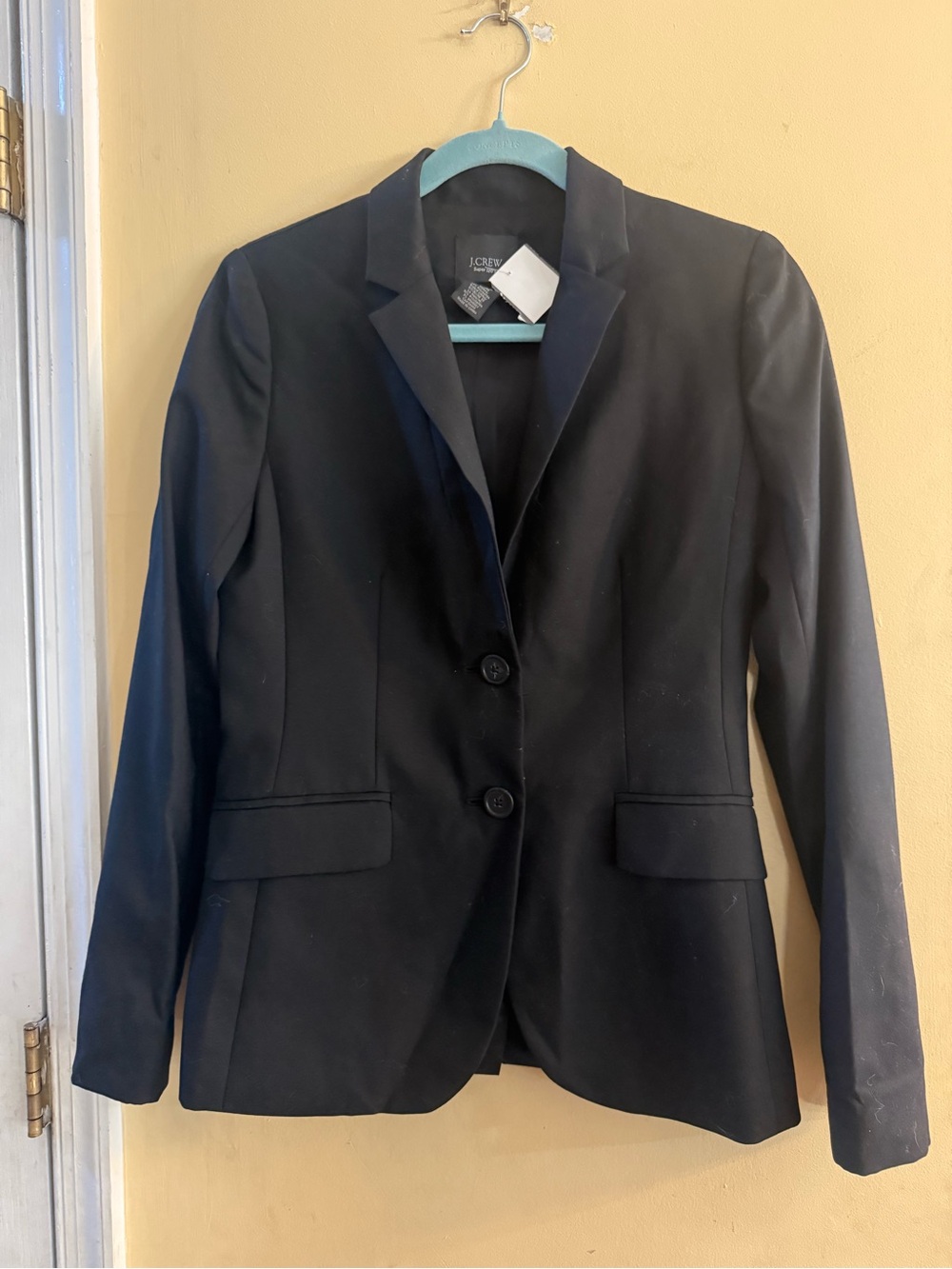 J. Crew Women's Black Wool Tailored Two-Button Blazer, size 2